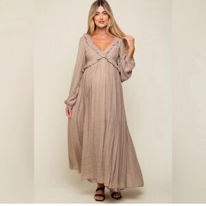 Pink Blush In Loom Maternity Dress